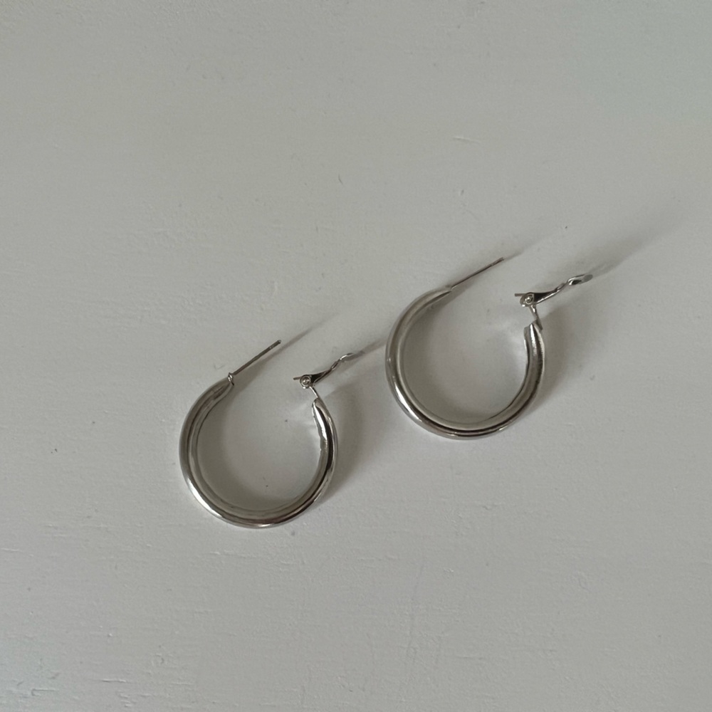 Silver Hoop Earrings!